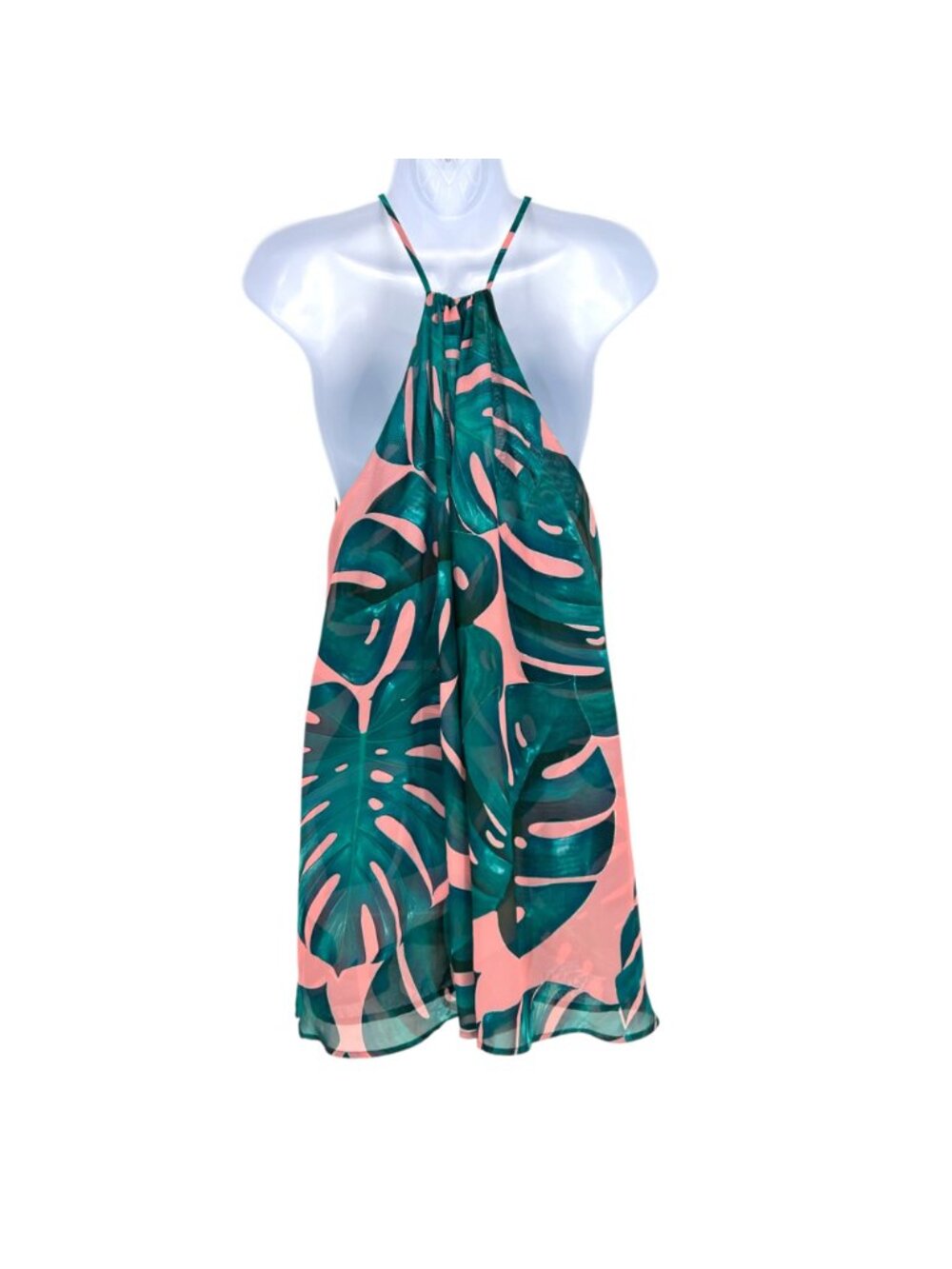 Show Me Your Mumu Byron Dress Palms Away Pink Green Tropical Mini Dress Size XS - Picture 3 of 10